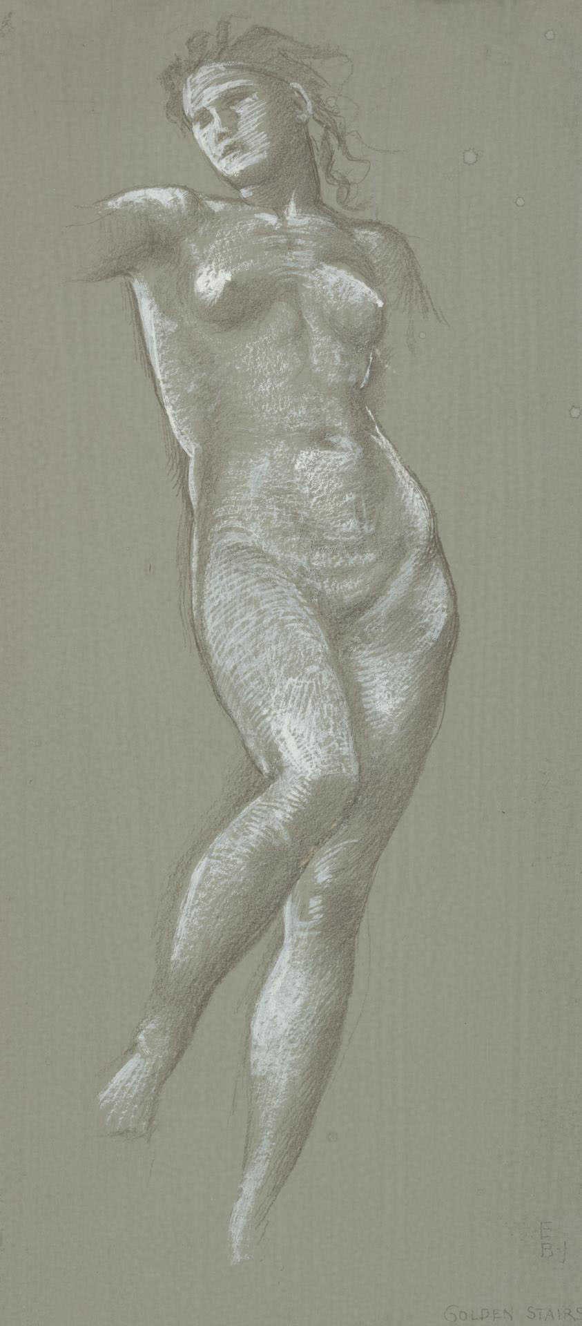 Burne-Jones Catalogue Raisonné | Nude female standing figure of Antonia  Caiva, study for the third maiden from the top of The Golden Stairs, the  model said to be Antonia Caiva